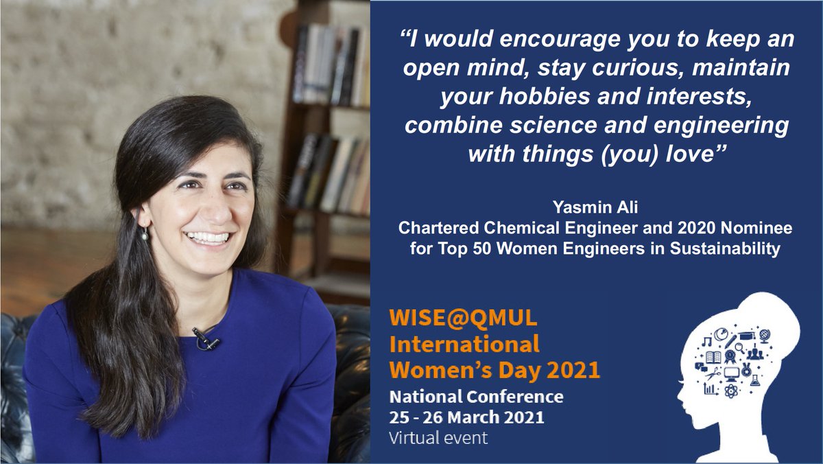 WISEQMUL's tweet photo. Highlights from Day2

@EngineerYasmin: "I would encourage you to keep an open mind, stay curious, maintain your hobbies and interests, combine science and engineering with things you love"

#WISEcan #WISEQMUL2021 #ChooseToChallenge #ChemicalEngineering #WomenInEngineering https://t.co/pVxNzlWvpk