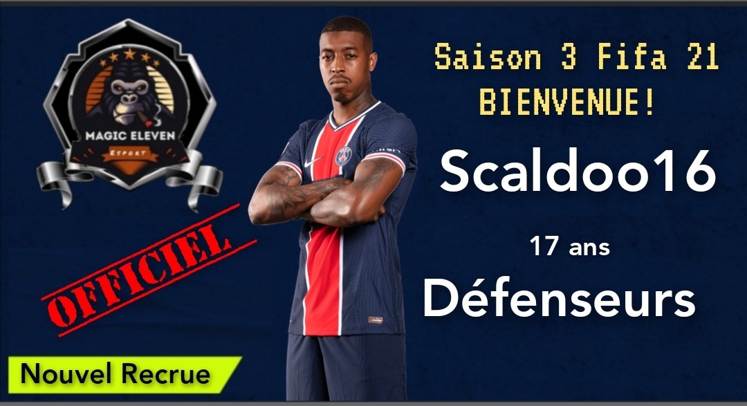 Magic__Eleven's tweet photo. Bienvenue officiellement dans l'équipe à @Scaldoo16
Un joueur avec un grand potentiel
Très bon dc un recrue de taille pour l'équipe
Bienvenue à toi 🎉🎊 https://t.co/L19qdT8LzH