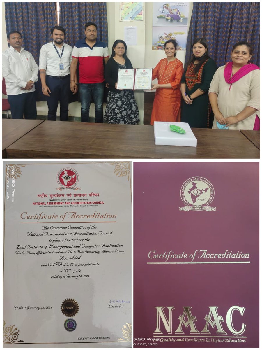 Zeal_Mba's tweet photo. "TEAM WORK CAN DO THE DREAM WORK"
Zeal Group of Management Institutes proudly congratulates Team ZIMCA for getting NAAC Accreditation with B++ Grade.
We are happy to announce that our all Management institutes are NAAC Accredited.💐
#success #celebration #Zeal #WeHaveDoneIt https://t.co/1Gxanrldej
