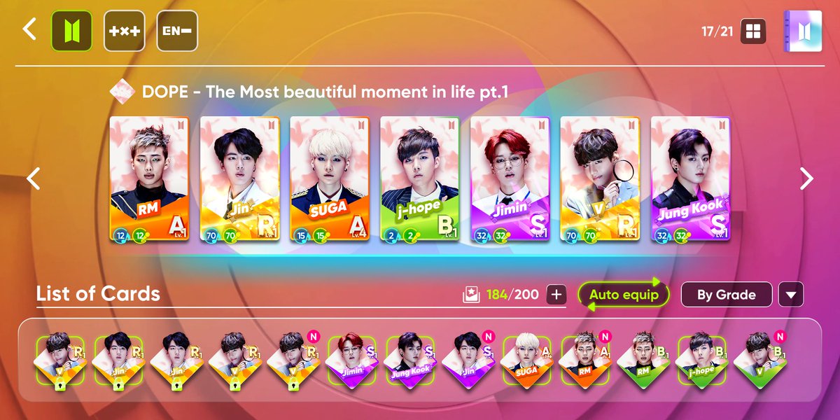 GSKYEE_'s tweet photo. this game really sucks at card pack. i opened the 340 gems card pack 3 times in a row and i get repetitive R cards for 3 times wtf the worst in this V and Jin R card im so done with this game operation💩 
#RhythmHive @RhythmHive_twt https://t.co/8AYb7ta8Ym
