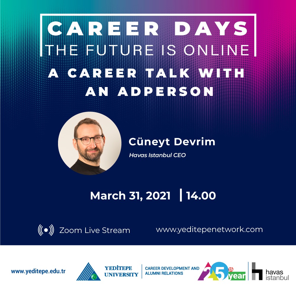 7tpProfesyonel's tweet photo. You are invited to our “ A Career Talk With An Adperson” session with Cüneyt Devrim, CEO of Havas Turkey, one of the world’s biggest advertising and communication groups.

The event will take place on Wednesday, March 31 at 14.00. Participation link: https://t.co/sIBShKJ0LL https://t.co/IFStu7kAGy