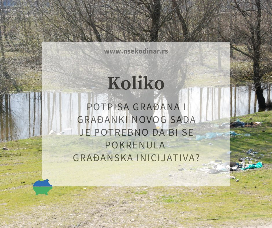 Građansku inicijativu pokreće 5% od ukupnog broja građana sa biračkim pravom- to je oko 16.610 osoba u Novom Sadu, ona se predaje nadležnom organu. 

Čitajte više na:

nsekodinar.rs/javne-politike…

#građaniimajumoć #demokratija #nsekodinar