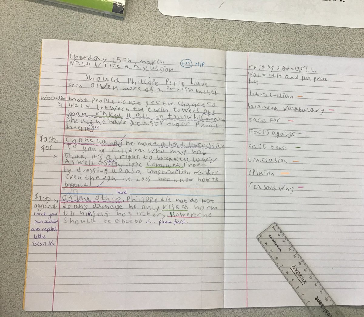 Y5SPCEDS's tweet photo. We decided to rainbow things up for our edit and improve in English today 🌈 #selfmarking #peermarking https://t.co/Jzfq58QbD9