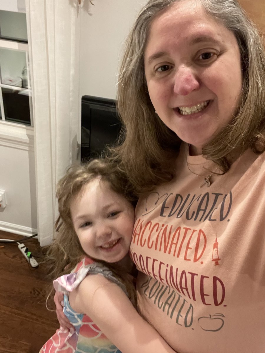 OG870Leaders's tweet photo. What a difference a year makes! I'm thrilled, today on day 122 of in-person learning I get my 2nd shot! My daughter said as I left, "mama I'm so proud of you - you're my hero!" Every first responder, teacher, front line worker, doctor and nurse are my heroes. #OGSBetterTogether https://t.co/qraUUm7ozY