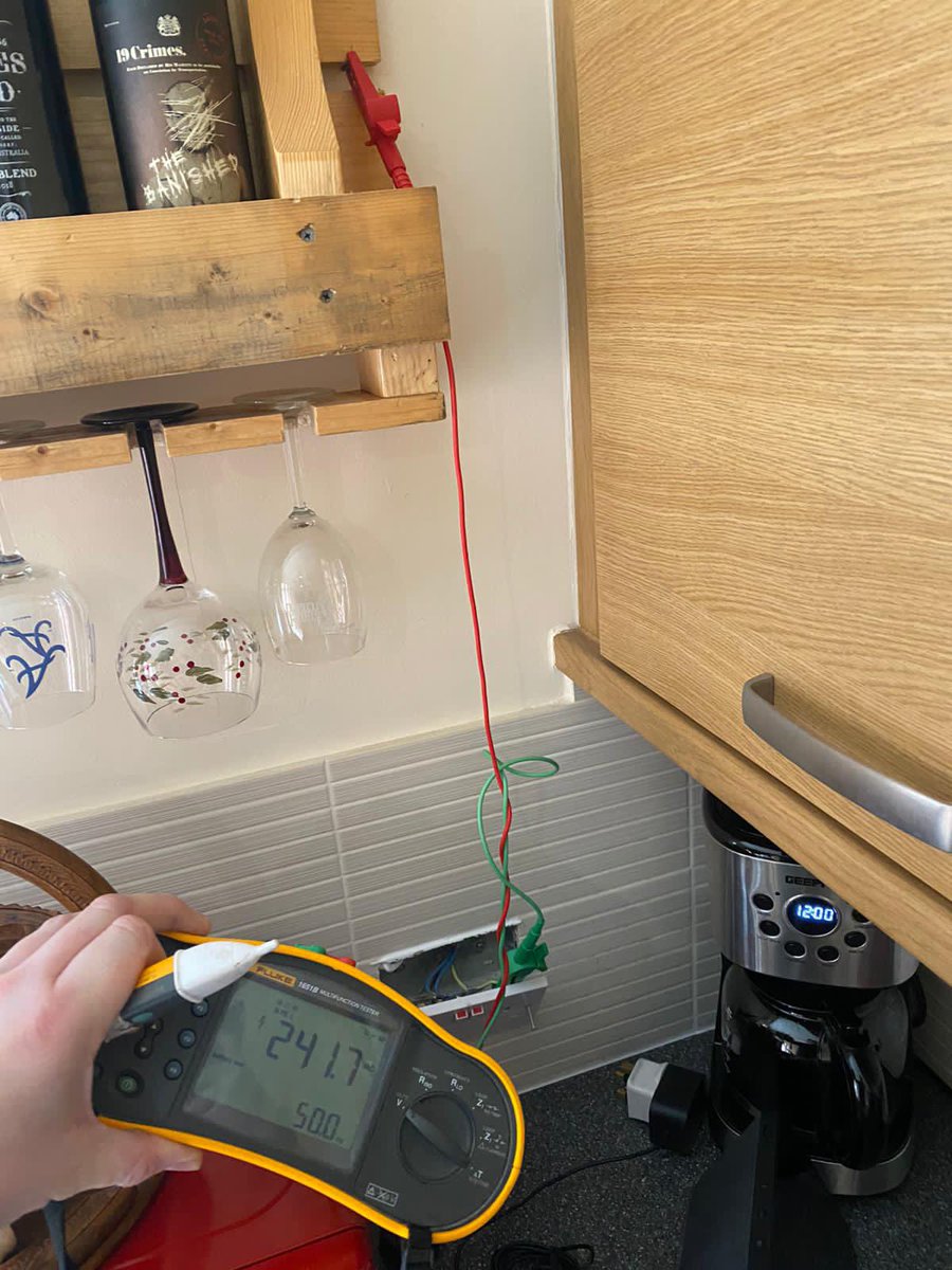 PESelec's tweet photo. @proelectrician  how about this for caught on camera. Look carefully and you can see the nail good job the shelf is made of wood #caughtoncamera https://t.co/USNdWlLgo7