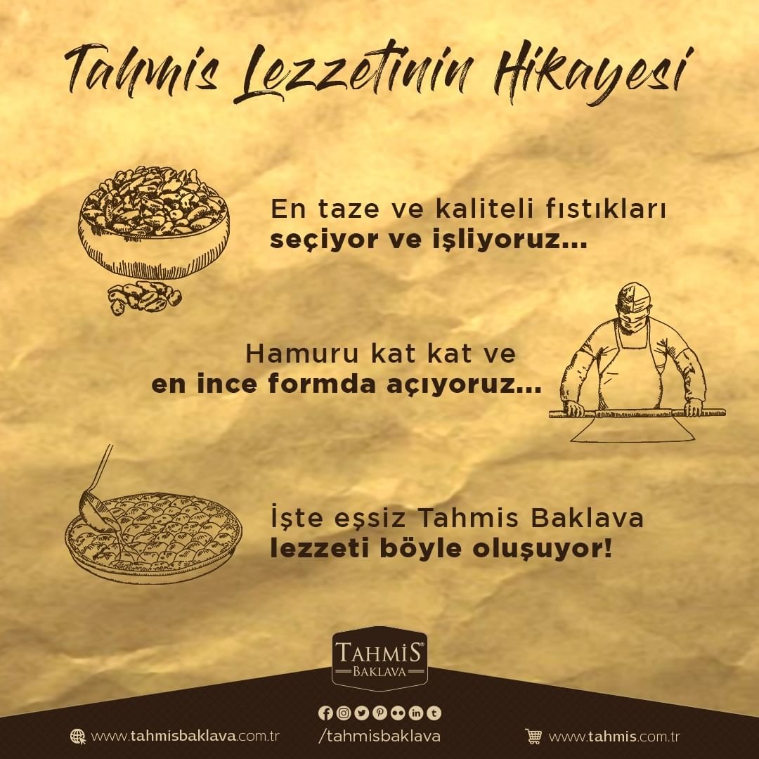 İşte Tahmis Baklava Lezzetinin Hikayesi...
.
.
#tahmis #tahmisbaklava #gaziantep #istanbul
#baklava #midye #havuçdilimi