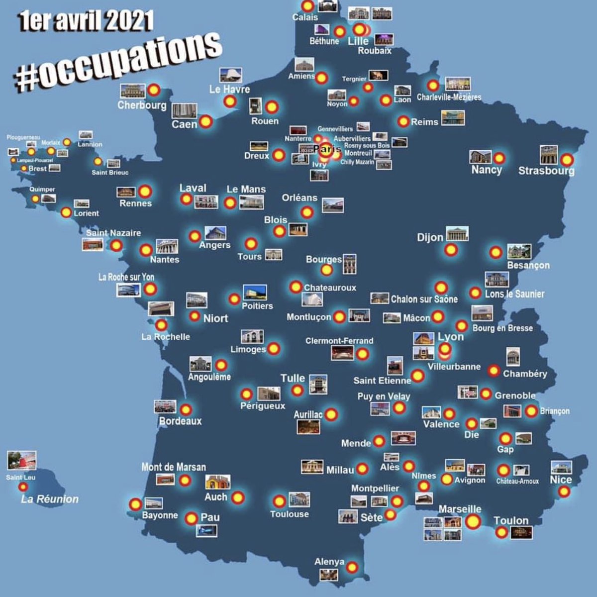 foudartblog's tweet photo. Le chiffre ne cesse d’augmenter !

ACTUALISATION DES OCCUPATIONS
96 LIEUX DE CULTURE
[ jeudi 1er avril ]

#CPHRE
#lppm
#occupationodeon
#OccupationPartout
#ConvergenceDesLuttes
#culturenoculture #reconfinement #cultureendanger #occuponsodeon #occuponspartout #occuponslestheatres https://t.co/CXgBBOobys