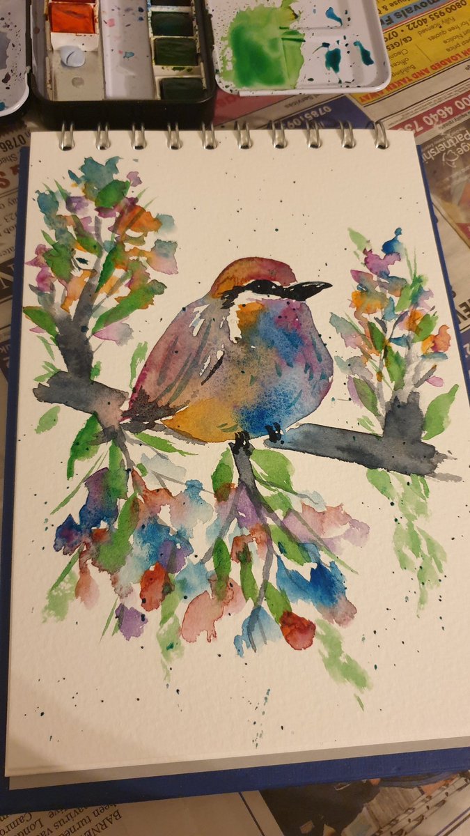 Tried to free hand paint a bird!!