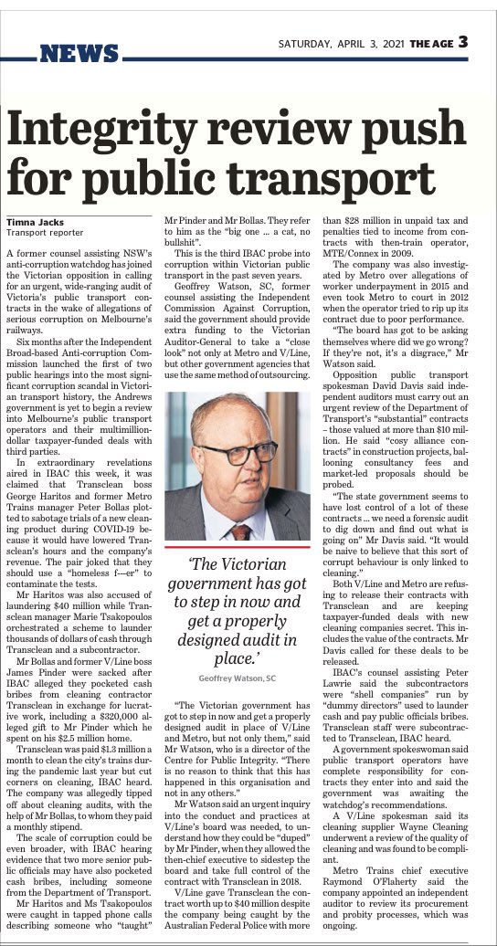 DavidDavisMLC's tweet photo. After the shocking revelations from #Esperence @ibacVic hearings it’s clear the Vic AG or similar forensic audit is needed to go through @VicGovDoT - massive project cost blowouts; surging consultancy $$; corrupt cleaning contracts. Who’s responsible? #springst https://t.co/INGSPiR0Xr