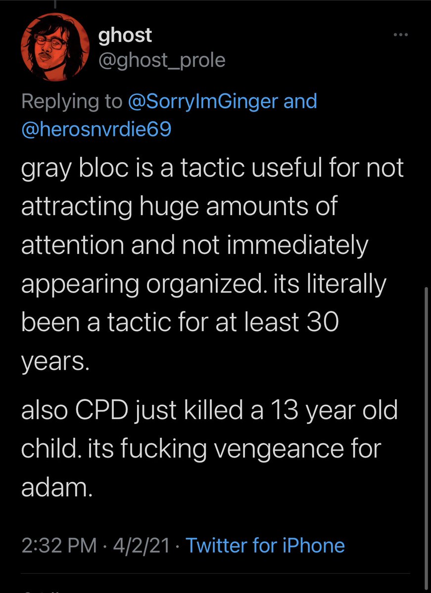 MrAndyNgo's tweet photo. #Antifa accounts are calling for vengeance tonight against the @Chicago_Police following the police-involved killing of an armed teen. They’re telling comrades to dress “normal” to avoid police detection. https://t.co/tyeGlzYNWC