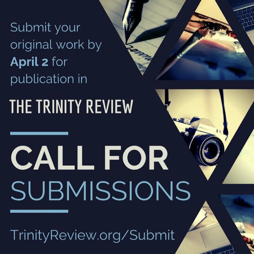 Today is the last day to submit to <a href="/TrinUReview/">The Trinity Review</a> for the spring issue! Get those submissions in!!! ✍🏼✍🏼