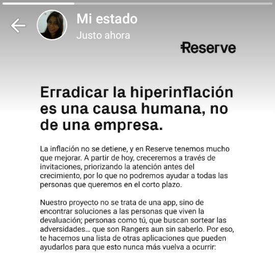 Bikyss's tweet photo. @holareserve excelente app, una nueva forma de combatir la hiperinflación https://t.co/XFlexo89M5