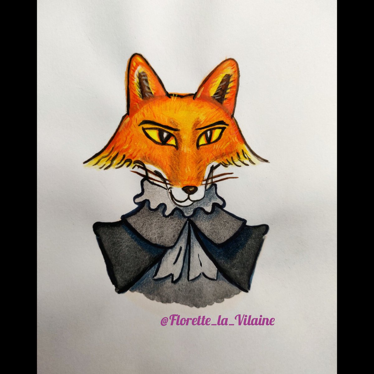 FloretteVilaine's tweet photo. Portrait d'une sorcière renarde
Portrait of a vixen witch
.
#illustration #draw #drawing #portrait #vixen #fox #renard #renarde #witch #sorciere #watercolor #gouache #gouachepainting #foxwitch #witchfox #witchcraft #sorcellerie #transformation #metamorphose #metamorphosis #animal https://t.co/e3plrLkUZM