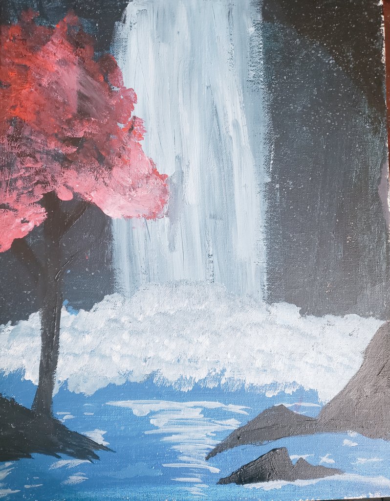 I painted this today, while watching a YouTube video lol, now time to go back to programming.