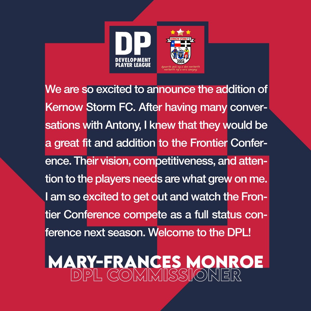 🚨 NEW CLUB ALERT 🚨 Kernow Storm will join the DPL Frontier conference for the 2021/22 Season. Welcome to the DPL <a href="/stormfutbol/">Jennifer Johnson</a> ! #DPLFrontier #DPLNewClub #TheJourney #EverythingEarned #NothingGiven