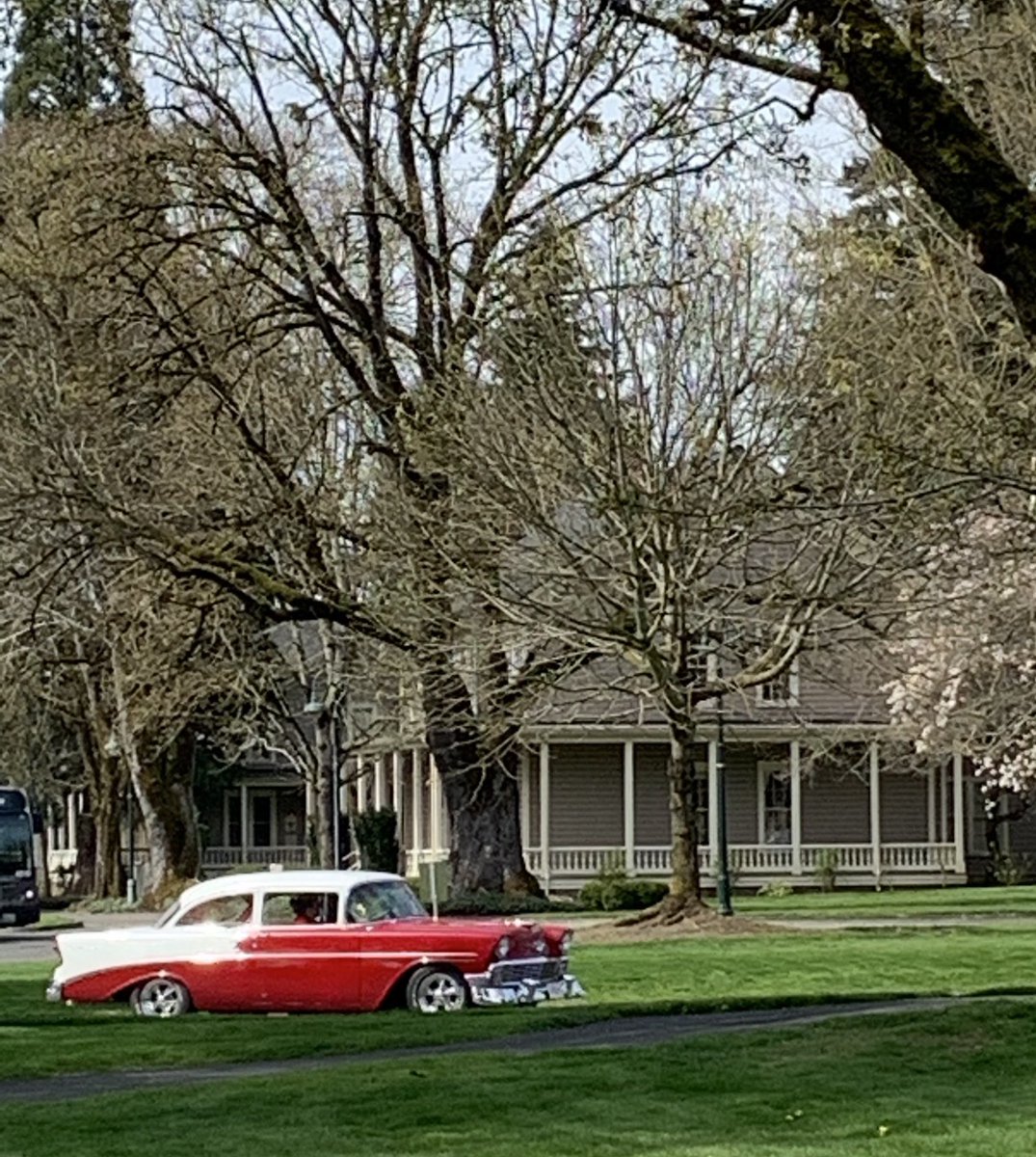 NancyPettit's tweet photo. Another fine’55 Chevy #PNW #whereiwalk #ilikeclassiccars #officersrow #VanWA 🇺🇸 https://t.co/G4C5gvfDZO