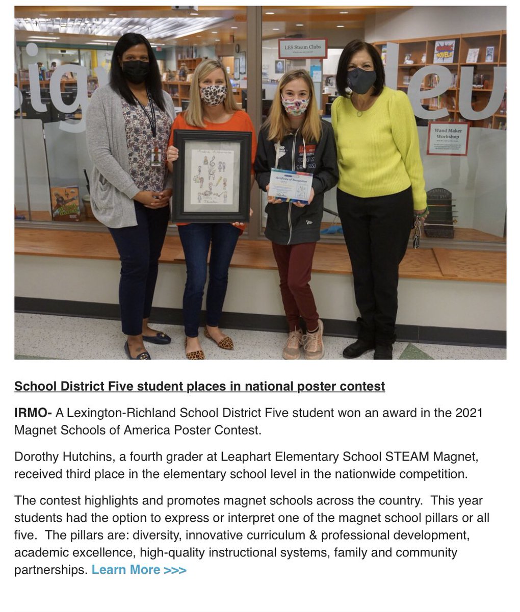 Congrats to our very own Dorothy Hutchins!  We are so proud of her for placing in a national Poster Contest!