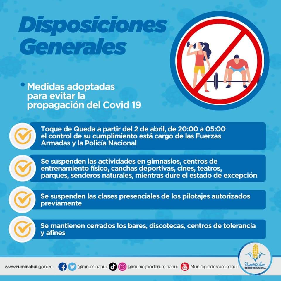 mruminahui's tweet photo. #ATENCIÓN | Conoce las medidas dispuestas por el COE Municipal de #Rumiñahui, que rigen desde este 02 de abril de 2021.

#EsteFeriadoQuédateEnCasa 
#NoBajesLosBrazos.1/2 https://t.co/LaPHemn69N