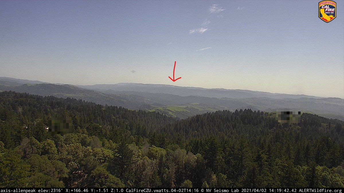 CALFIRECZU's tweet photo. HAPPENING NOW: Crews are responding to a 1/4 acre fire in the Butano area, within the #CZULightningComplex burn area. Copter 106 out of @calfireSCU is overhead. Fire is off of North Butano  Truck Trail. #ButanoFire https://t.co/Se2ACKGpTq