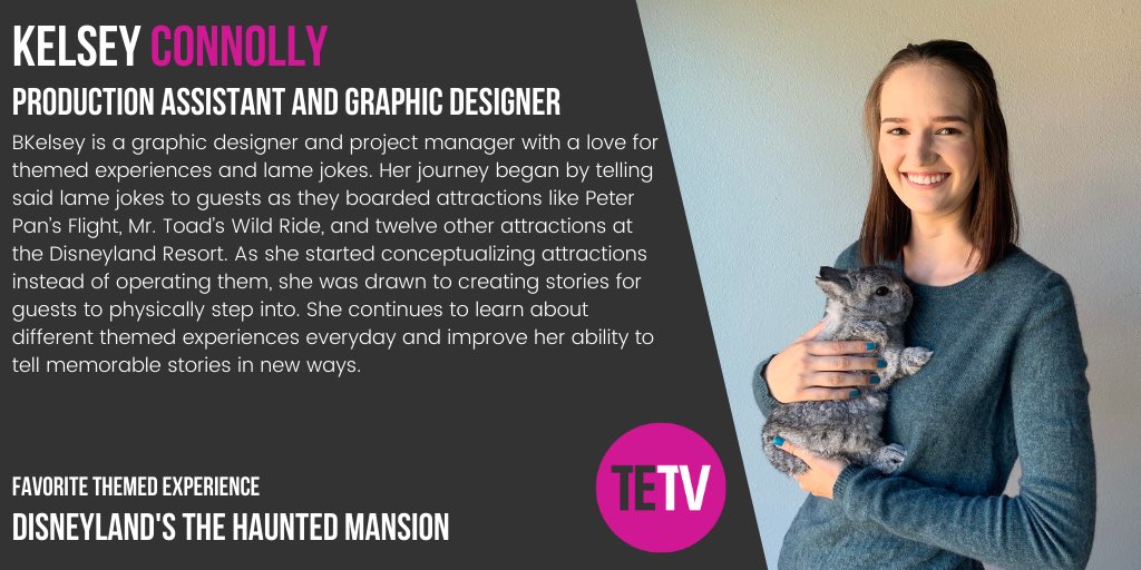 themedexpTV's tweet photo. Meet Kelsey! An amazing Production Assistant and Graphic Designer at #TETV! 🎨🖌

#ThemedExperienceTV #ThemedEntertainment #Designshow #NewShow #NewProgramming #ThemedExperience #ThemedEntertainment https://t.co/s2zym8HGrr
