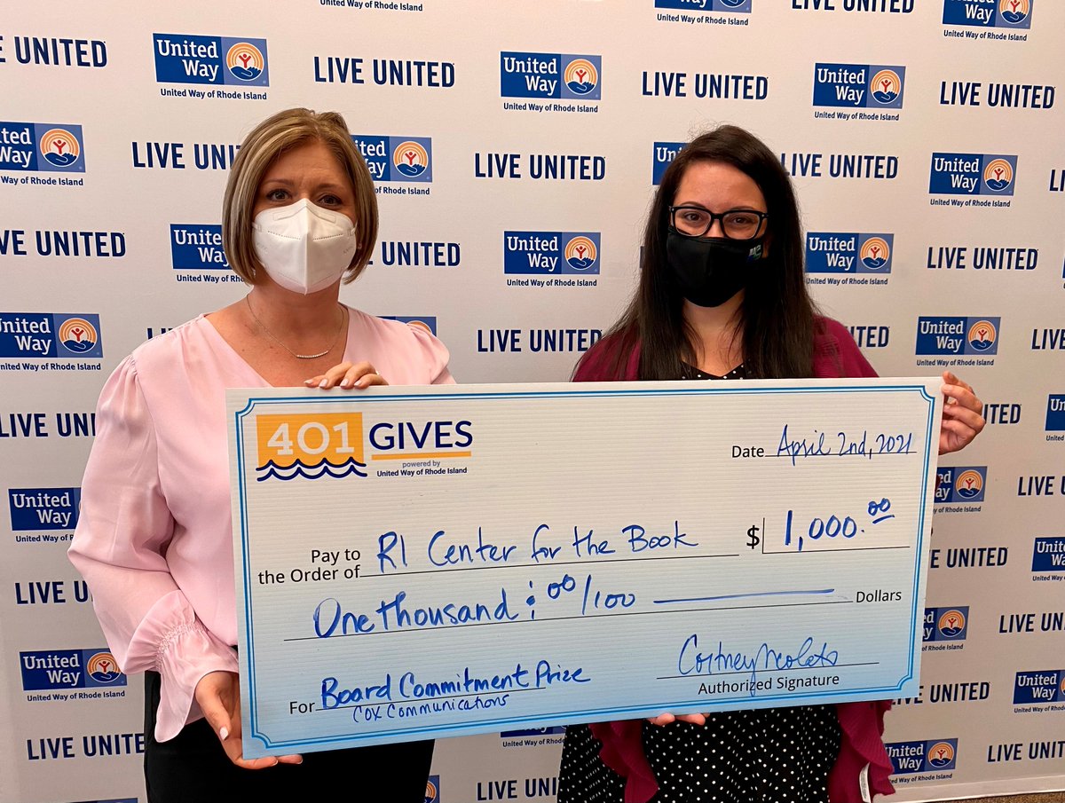 Once again, thank you <a href="/CoxComm/">Cox</a> for sponsoring prizes for #401Gives!
@coxnortheast stopped by to announce the winners of the "Board Commitment" and "Anchor" Prizes.
Congratulations, Rhode Island Center for the Book, The Arc Rhode Island, and The Children's Workshop Foundation!