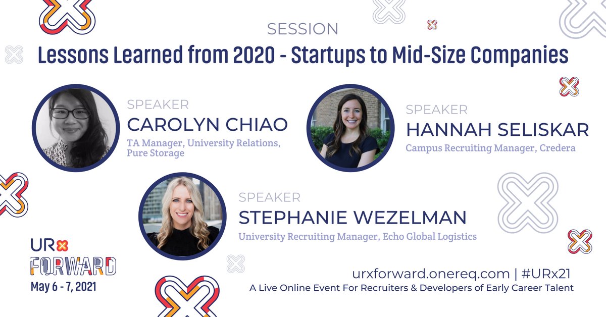 urxcommunity's tweet photo. What are some of the best lessons your team learned from 2020’s #universityrecruiting? 🤔 We’ll be talking all things from startup to large company #strategies on day one of #URx Forward! ✨

➡️ Register now: https://t.co/A6CQ8R7NhE

#URx21 #conference https://t.co/lh5FRl2vrg