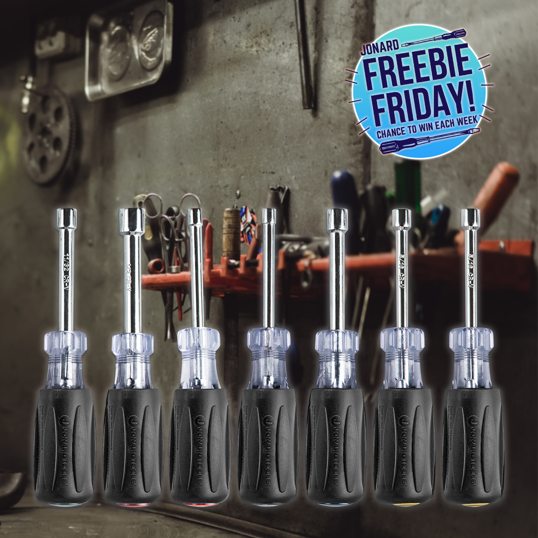 JonardTools's tweet photo. #FreebieFriday
Win our #musthave lifetime warranty ND-631 7 Piece Nut Driver Set by:
1️⃣ Follow our Twitter page
2️⃣ Like this Post
3️⃣ Retweet this post
#JonardTools #Jonard #MadeForLife #GuaranteedForLife #Giveaway #FF #Contest #EveryFriday #ToolAddict #ToolsForever #NutDriver https://t.co/2XaYDuweQo