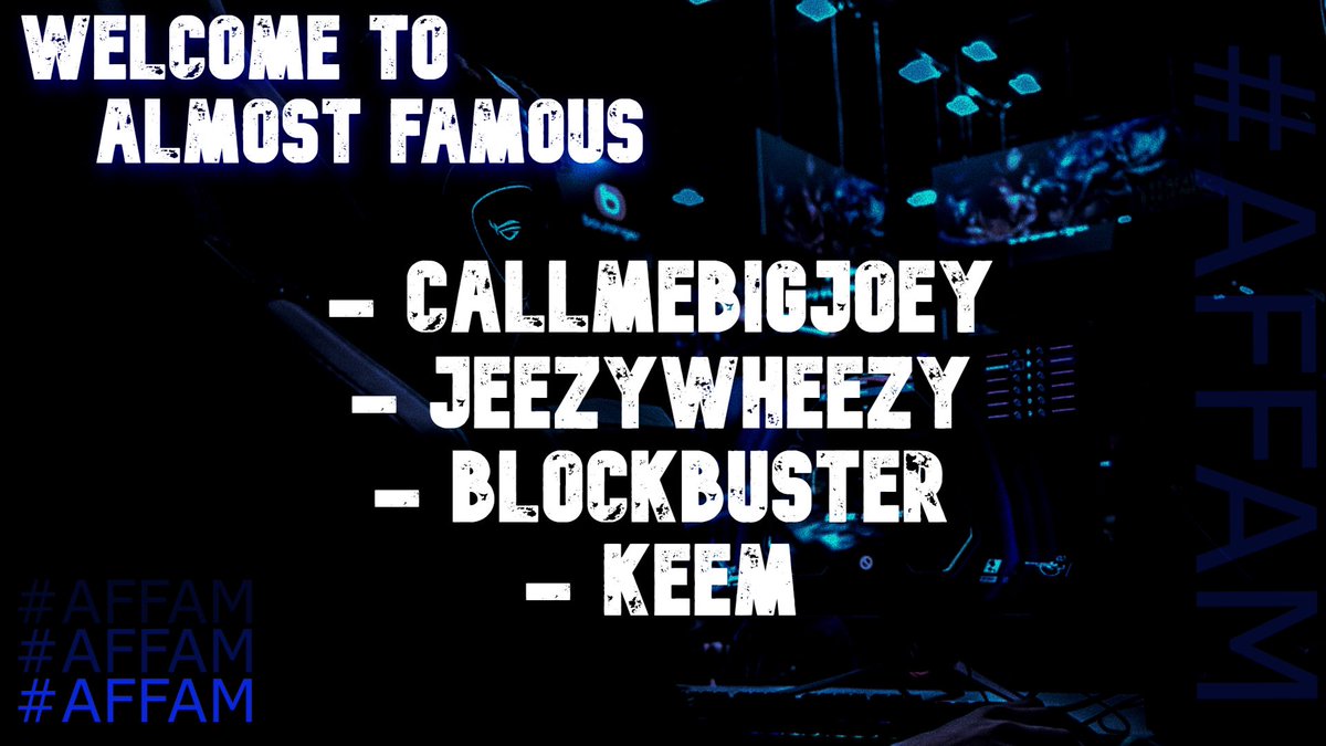 AlmostFamousORG's tweet photo. 🚨ANNOUNCEMENT 🚨

We have our first pick of recruits and we need everyone’s help welcoming them, we are excited to have you as part of the family CONGRATS!!!!!!!

Content Creators 
@Blockbustergam3 
@Jeezywheezy_ 
@CallMeBigJoey 

Apex Competitive 
@exoKeemy 
#affam https://t.co/yKME6GYvWa