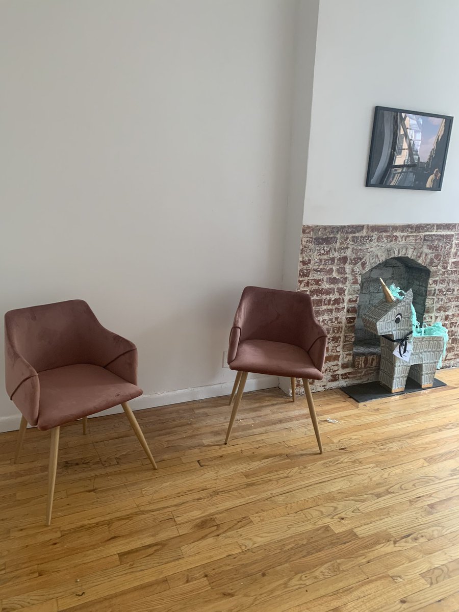 nycsadgirl's tweet image. I got chairs. Also, shoutout @hulu for the unicorn. #WeWorkDoc