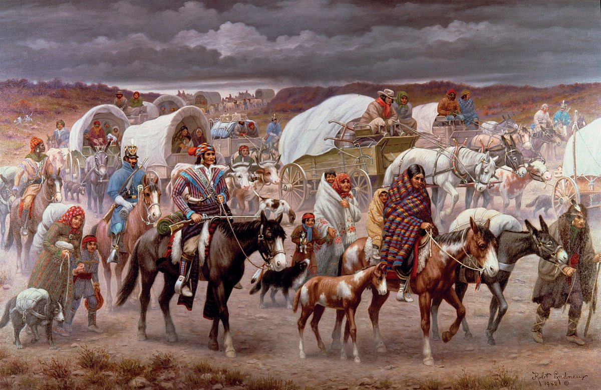 AIL25USH's tweet photo. @AmericaByDesign May 28, 1830: President Andrew Jackson signed the Indian Removal Act, forcing Native Americans to relocate from their homes and move westward on foot. https://t.co/L1uLtq7x8Y