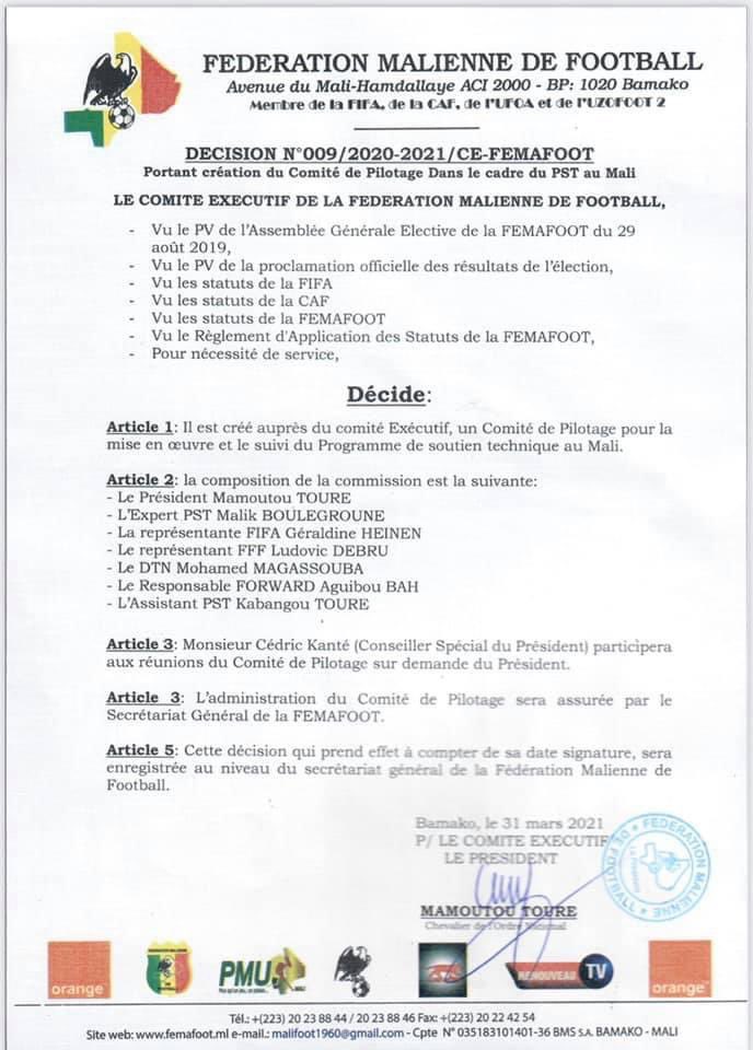 Très fier et honoré de participer au Programme de Soutien Technique(PST) au Mali auprès de la FEMAFOOT, la FFF et la FIFA.
Merci au President <a href="/BavieuxToure/">Mamoutou TOURE « Bavieux »</a> pour sa confiance. #travailethumilité 💪🏽💪🏽💪🏽
