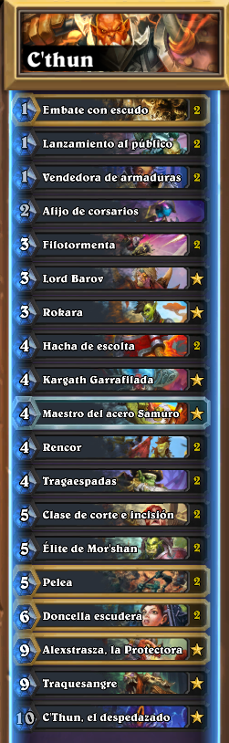 juli_labruna's tweet photo. Les dejo mi Guerrero Control🛡️ de #BaldiosHS.

✅ Cazador, Pícaro (Torres), Druida, Demon Hunter (Aggro), Chamán, Guerrero (Rush).
❌ Brujo, Sacerdote (Corrupción), Mago, Paladín (Tratados).

ℹ️ Mulligan: Alijo de Corsario, Hacha de Escolta, Tragaespada. Prioridad Arma en T4. https://t.co/GhmiYhBTwW