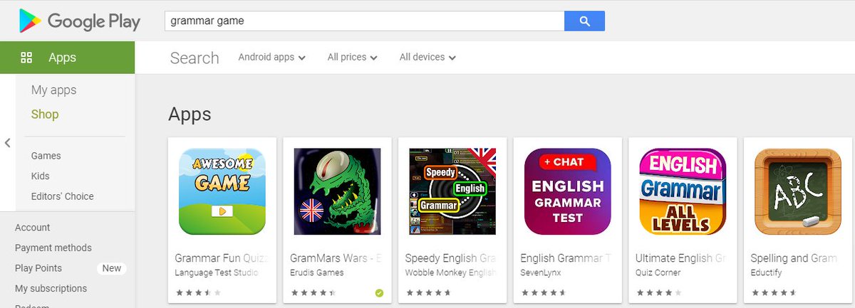 ErudisGames's tweet photo. We are number 2 (for now) if you search "grammar game" in the play store. I'm glad that Google recognized our hard work 😇 https://t.co/W9sAtvHOm8