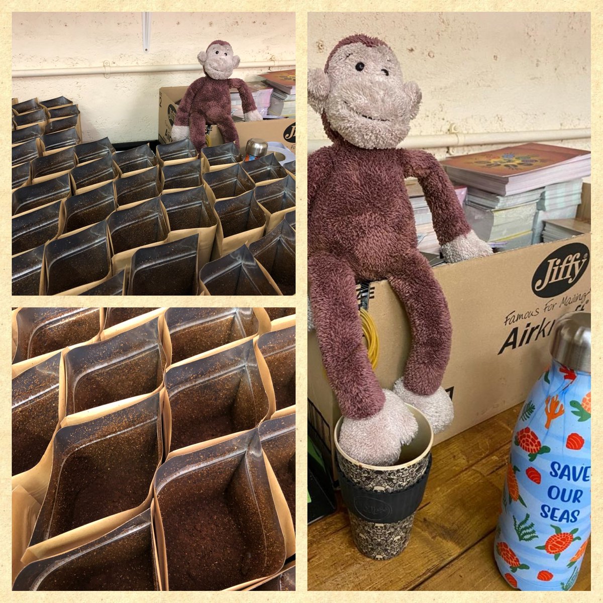 InvCoffee's tweet photo. Things are not always as they appear.
1st glance = a very helpful Monkey overseeing caffeination processes
Closer look = actually hampering Kat's personal caffeination process!
#coffeecapers #coffeefun #TeamBeanLife #takeacloserlook https://t.co/akOYoJPE8K