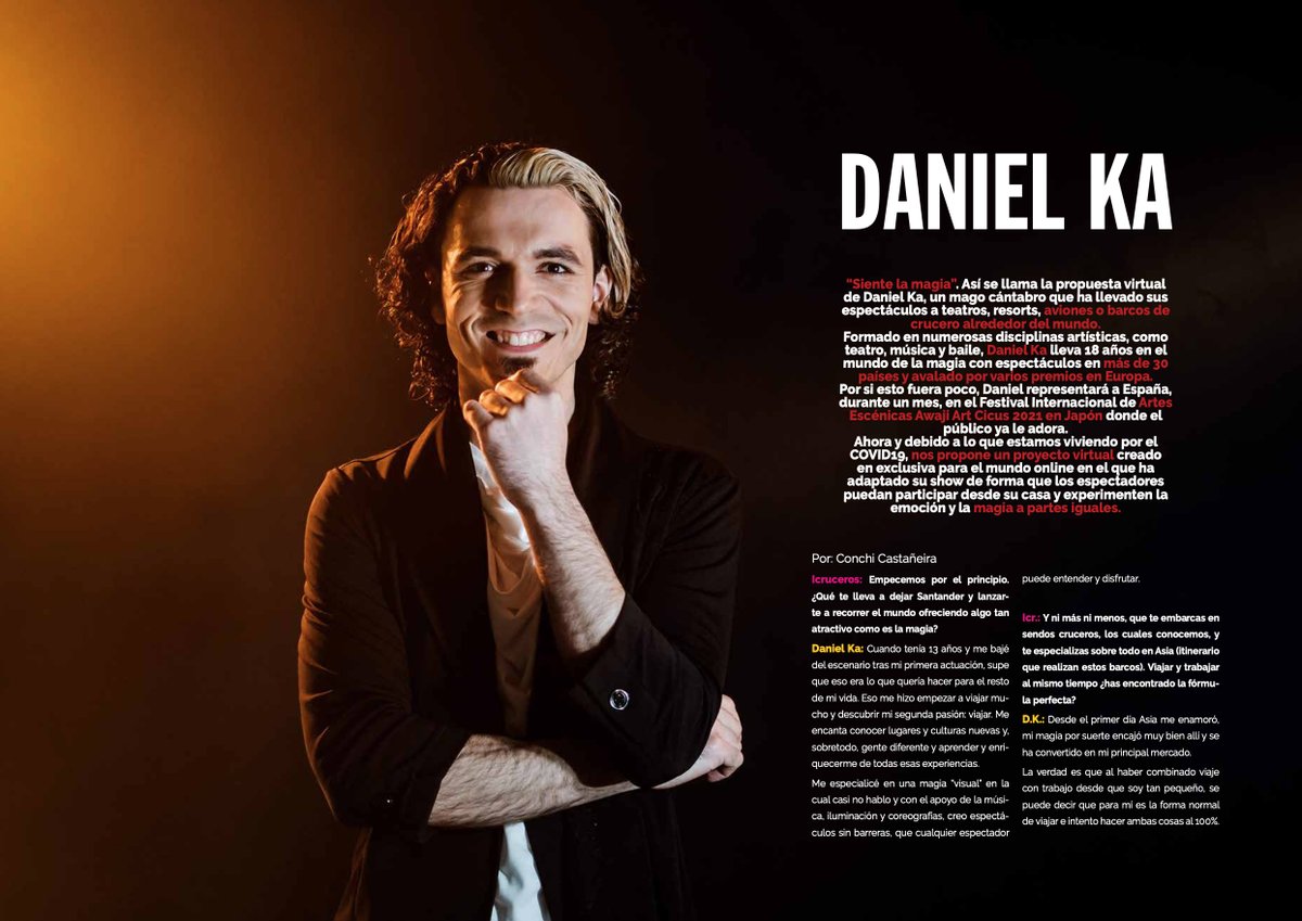 NewtFND's tweet photo. Un placer enorme salir en el número de marzo de la revista @icruceros 🗞Revista digital de viajes especializada en cruceros. 🛳❤️ Muchas gracias a Conchi, Imanol y todo el equipo de icruceros por interesaros en mi trabajo y hacerme esta bonita entrevista. 😃🌟
Foto: Chema Alonso https://t.co/K3q8HiBpMQ