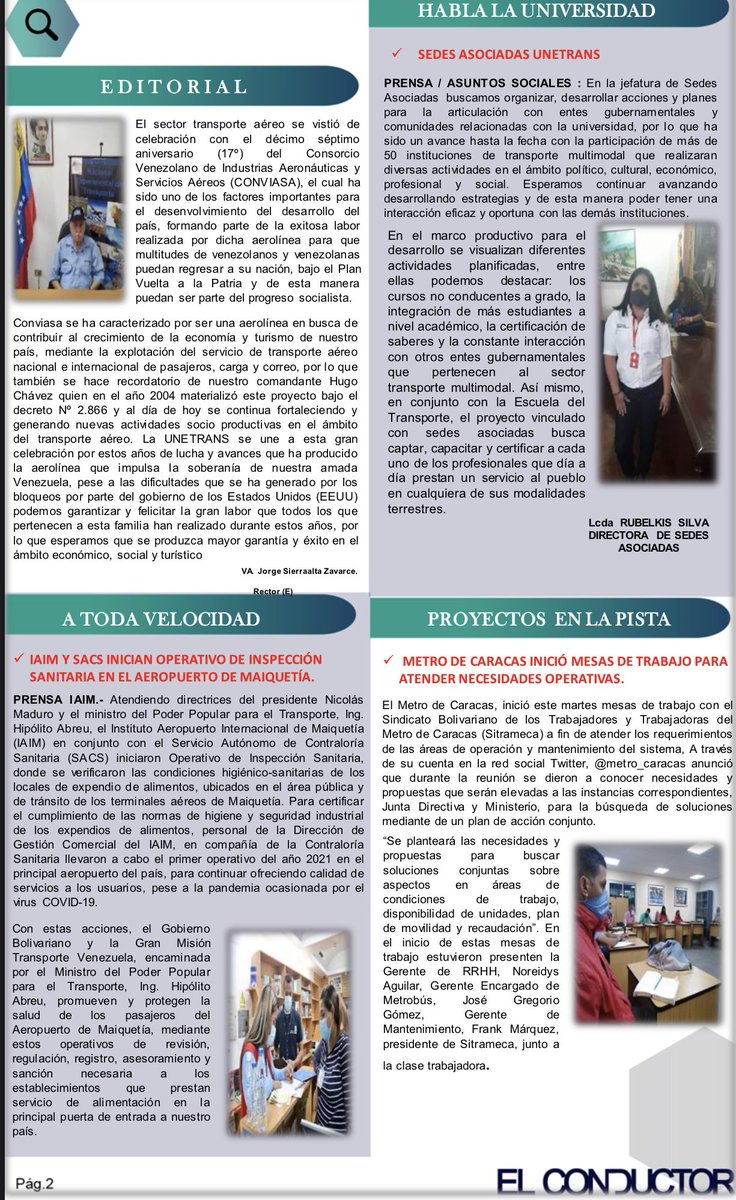UnetransOficial's tweet photo. #Esnoticia en el 17 aniversario de Conviasa honramos su labor y contribución a los cientos de venezolanos que han regresado al país con el #planvueltaalapatria ✈️🇻🇪
Entérate de los cursos del @IAIM_VE en nuestro diario semanal #elconductor https://t.co/x4BFzWAcEo