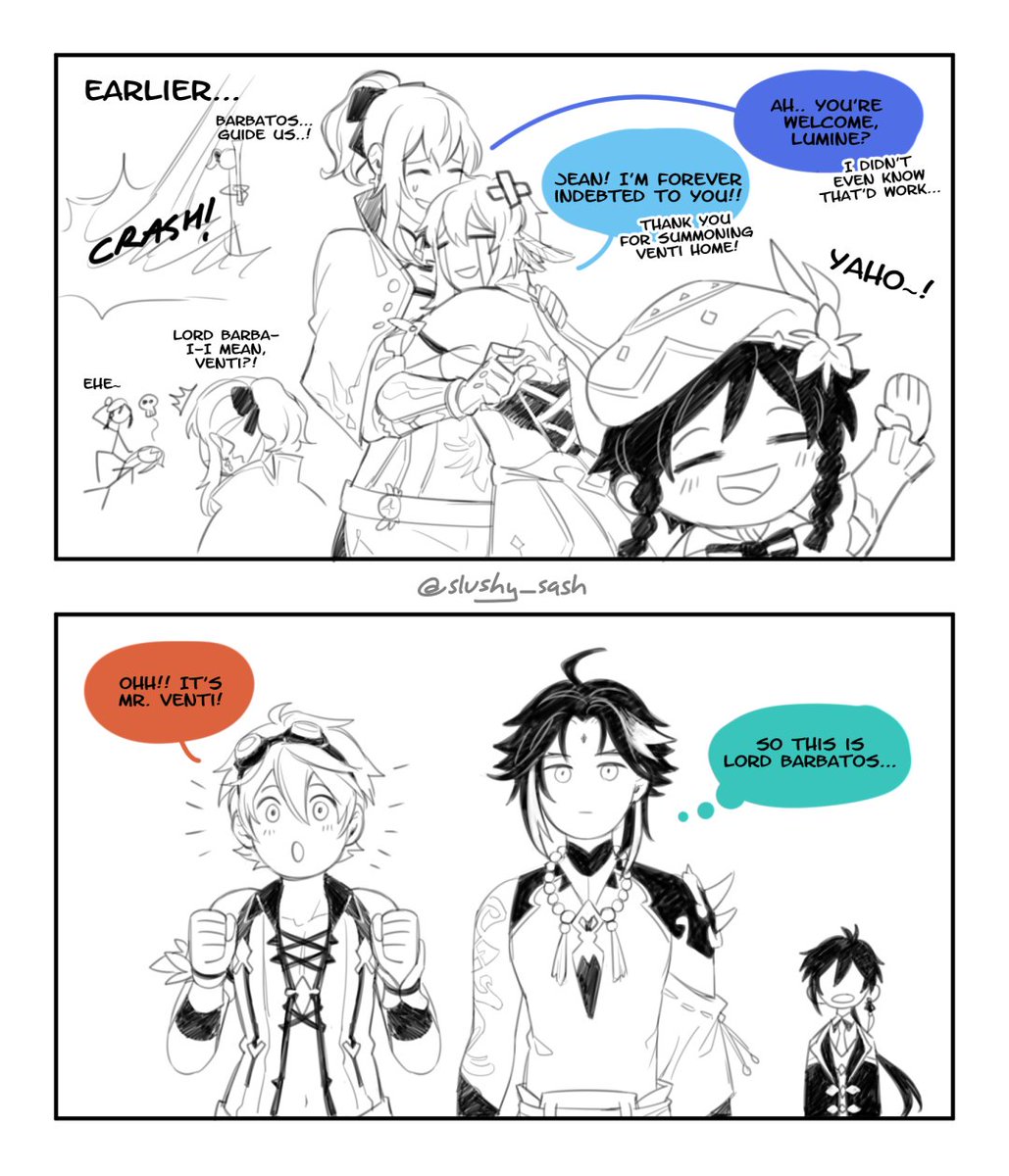 Story of how venti came home and its all thanks to jean ☺️ (forgive me zhongli) #GenshinImpact #原神