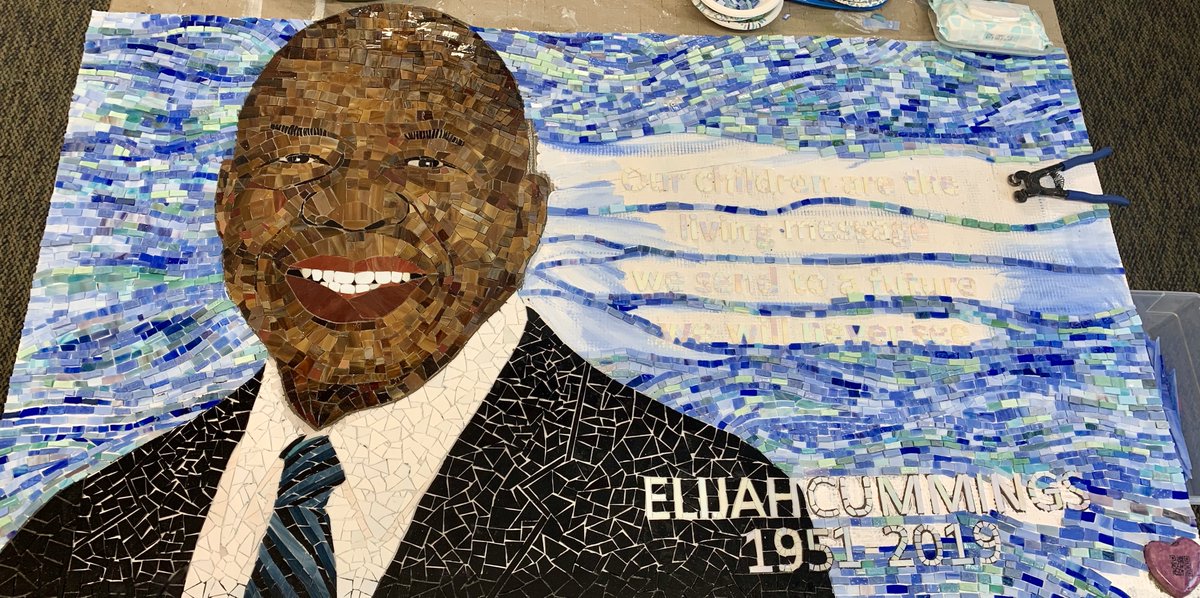 artwithaheart_'s tweet photo. This project was started about a year ago and was stalled due to the pandemic. In the last few weeks, community service students and volunteers have been working to complete this very special mosaic. @RepCummings @MayorBMScott https://t.co/c0tERxcLOW