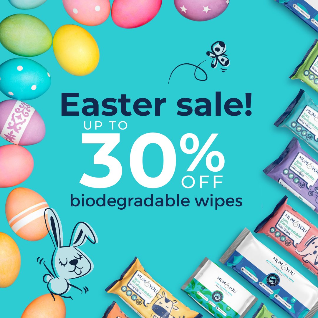 Baby wipes, antibacterial surface wipes or antibacterial hand wipes. Shop 30% off all our biodegradable wipes this Easter weekend only at: 

mumandyou.com/baby-products/…