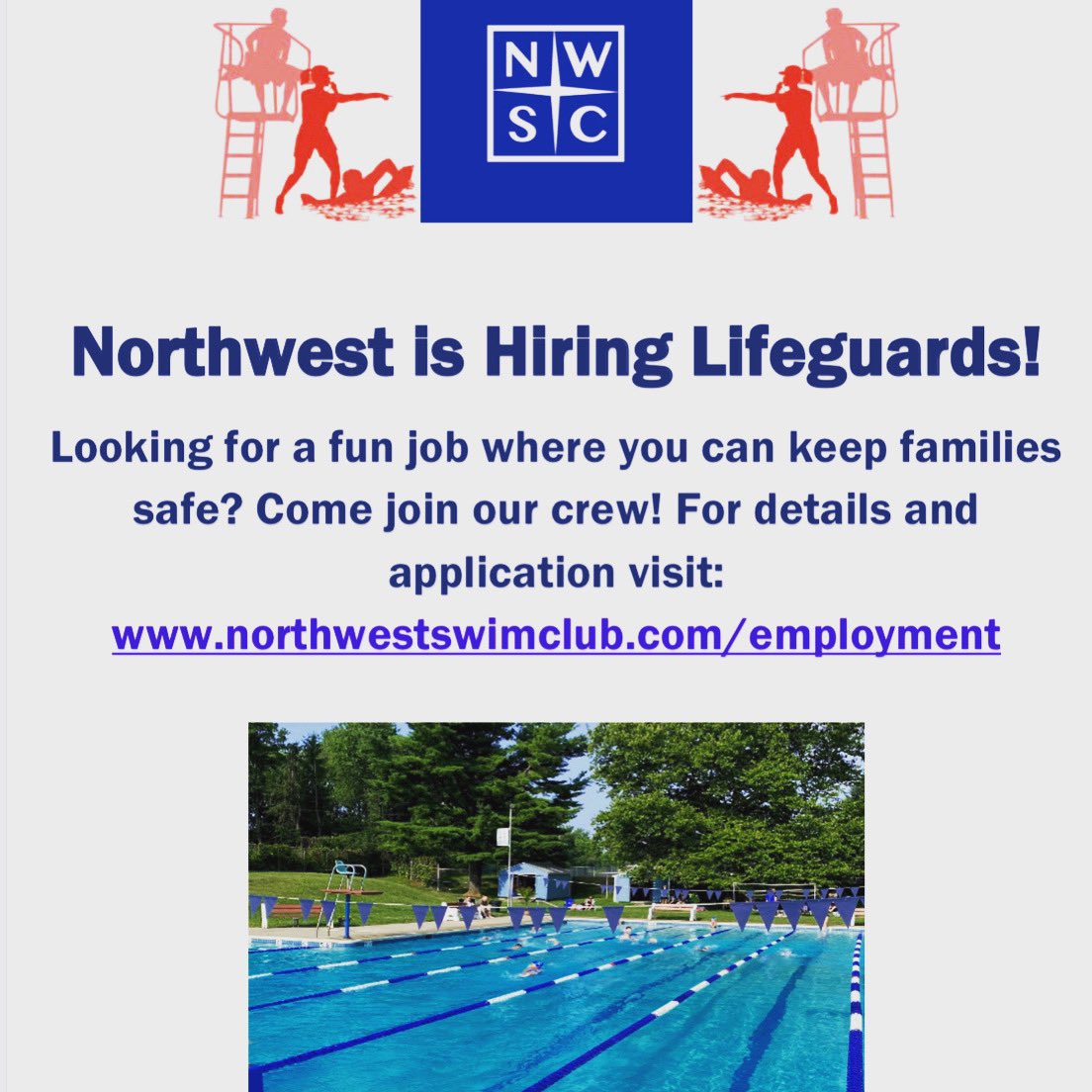 SwimNorthwest's tweet photo. 🕶🏊🏻Looking for Lifeguards!🏊🏻‍♀️🕶 https://t.co/VqOI2eihuX