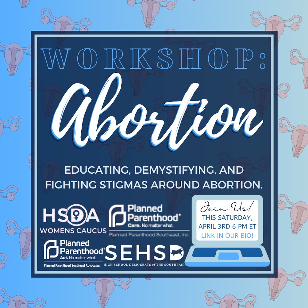 ALHSDems's tweet photo. have you registered for our abortion stigma workshop yet? you can sign up now here!! https://t.co/KMIT6A2g8A https://t.co/uZpKIjtNPf
