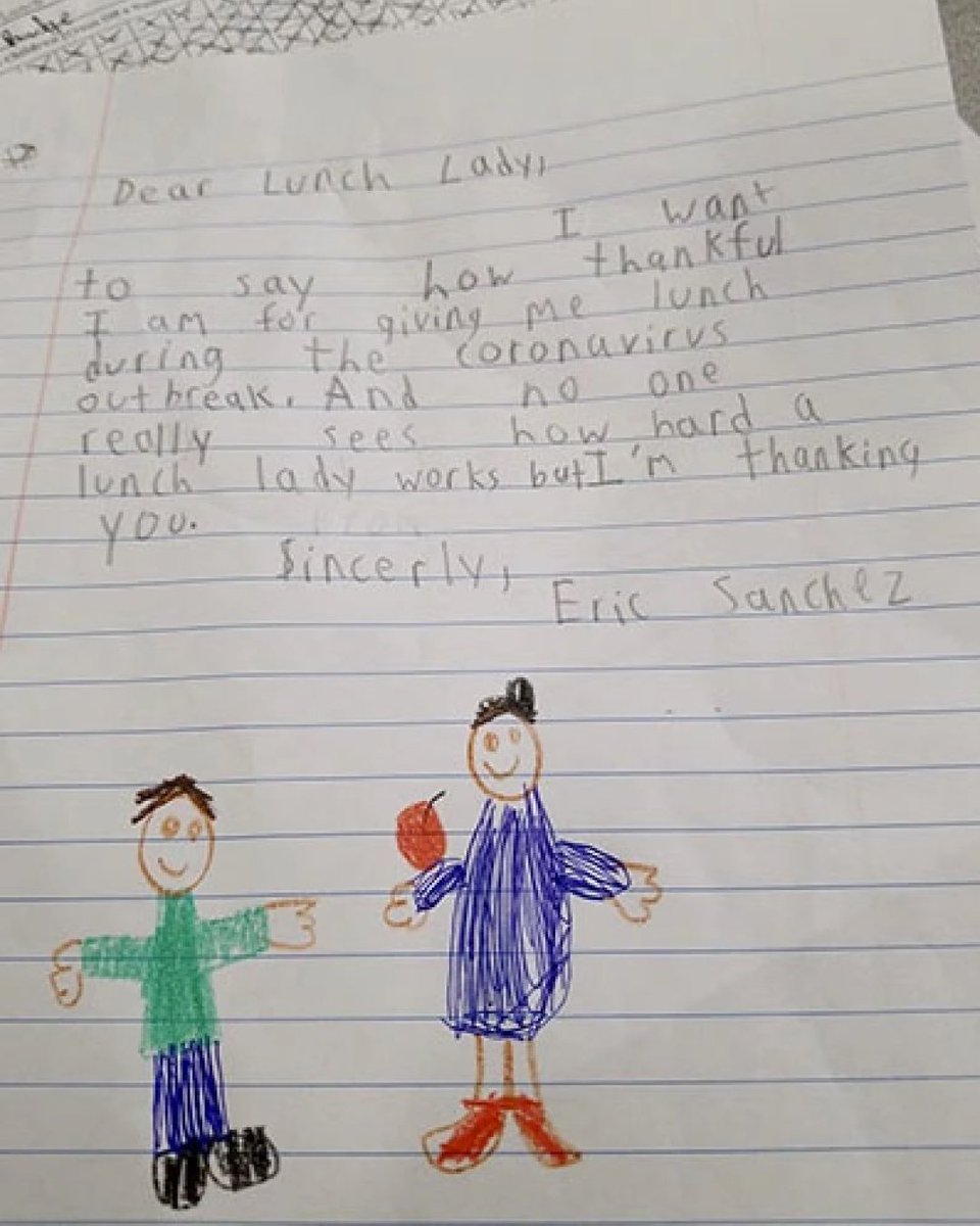 A note to a lunch lady.