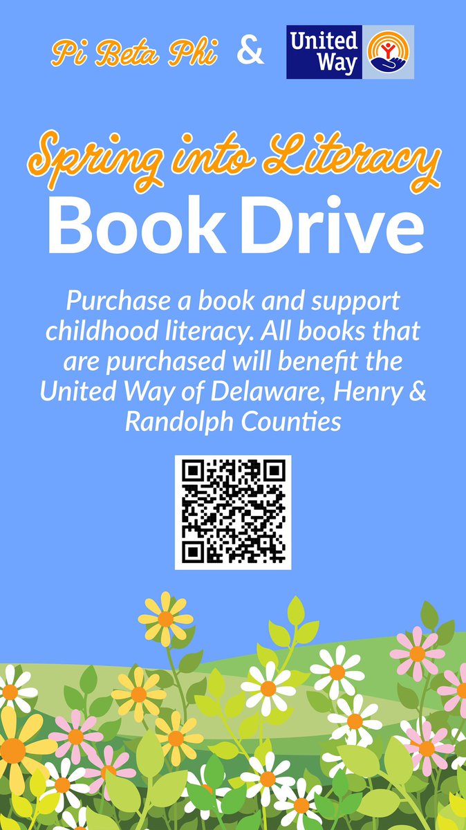 Spring into literacy with our Spring Book Drive! 🌷All donations will go to  the local United Way! 📚 Donate through our Amazon wishlist here: amazon.com/hz/wishlist/ls…