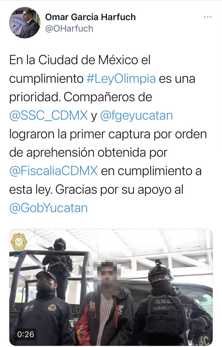 AlessandraRdlv's tweet photo. Lo denunciado hace unos meses, tiene resultados, el primer sujeto detenido en la CDMX por el delito de violacion a la intimidad, parte de las reformas aprobadas y conocidas como Ley Olimpia. https://t.co/vuWan6aWhe