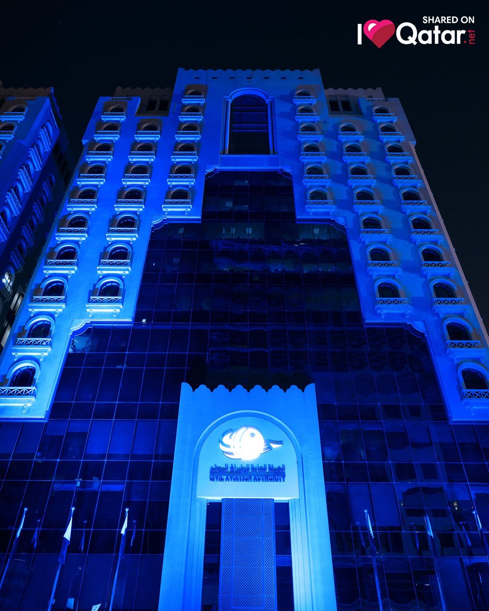 ILQLive's tweet photo. [PHOTOS] In support of #AutismAwarenessDay, buildings in #Qatar were lit up in blue💙

#iloveqatar #Qatar #doha #WorldAutismAwarenessDay #WAAD2021 #LightItUpBlue #LIUB #autism #worldautismday #celebratesdifferences #WorldAutismAwarenessDay2021 https://t.co/QOugOFt7Fl