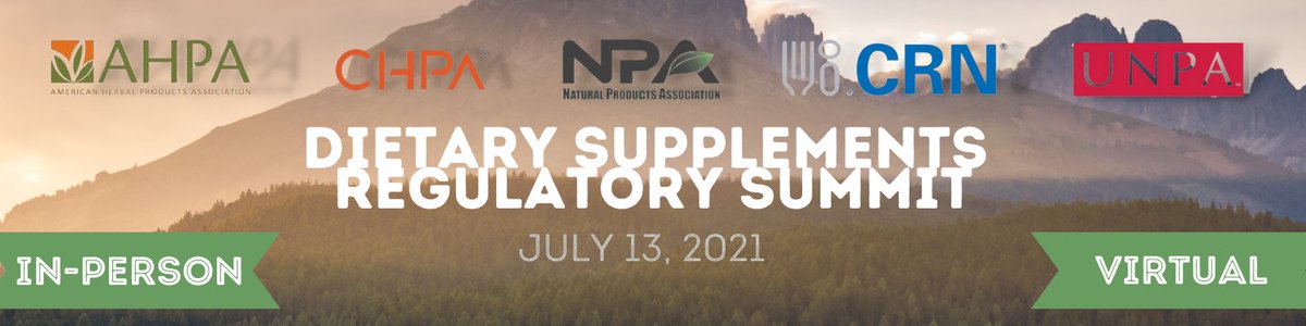 The 2021 DSRS presented by @AHPA, <a href="/CHPA/">Consumer Healthcare Products Association (CHPA)</a>, @CRNUSA,<a href="/NPANational/">NPA</a>, @UNPA has been scheduled for 7/13. In its 6th year, this one-day summit brings together the industry's best and brightest. In-person and virtual registrations open next week. We look forward to having you there!
