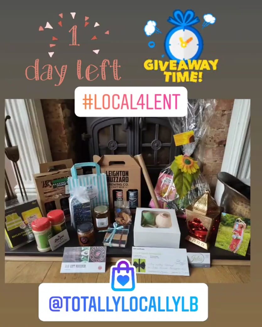 Only 1 day left......still time to take part and share all your wonderful #local4lent #shoplocal discoveries by sharing a photo and tagging <a href="/TotallyLocal_LB/">TotallyLeightonBuzzard</a>. You could win this 👇 and more.....thanks to all #smallbusinesses involved and @TonyRandW for sponsoring Loyalty Cards 😍