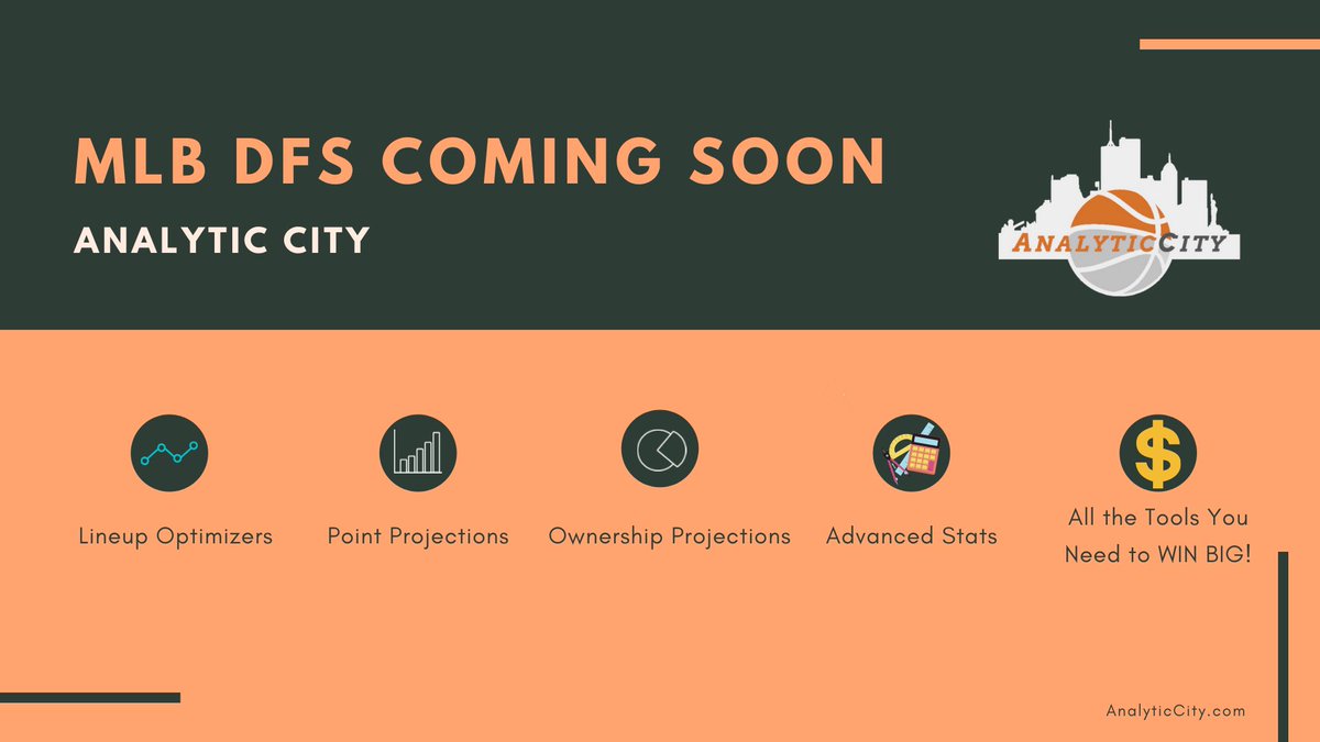 CityAnalytic's tweet photo. We have some CRAZY exciting announcements coming within the next few weeks, including the launch of our MLB DFS tools! 💥 Also, we only have 25 more AC+NBA memberships available at our $1.99/week price! Start your 1 week Free trial today! #dfs #acplus https://t.co/nFH8hhoA23