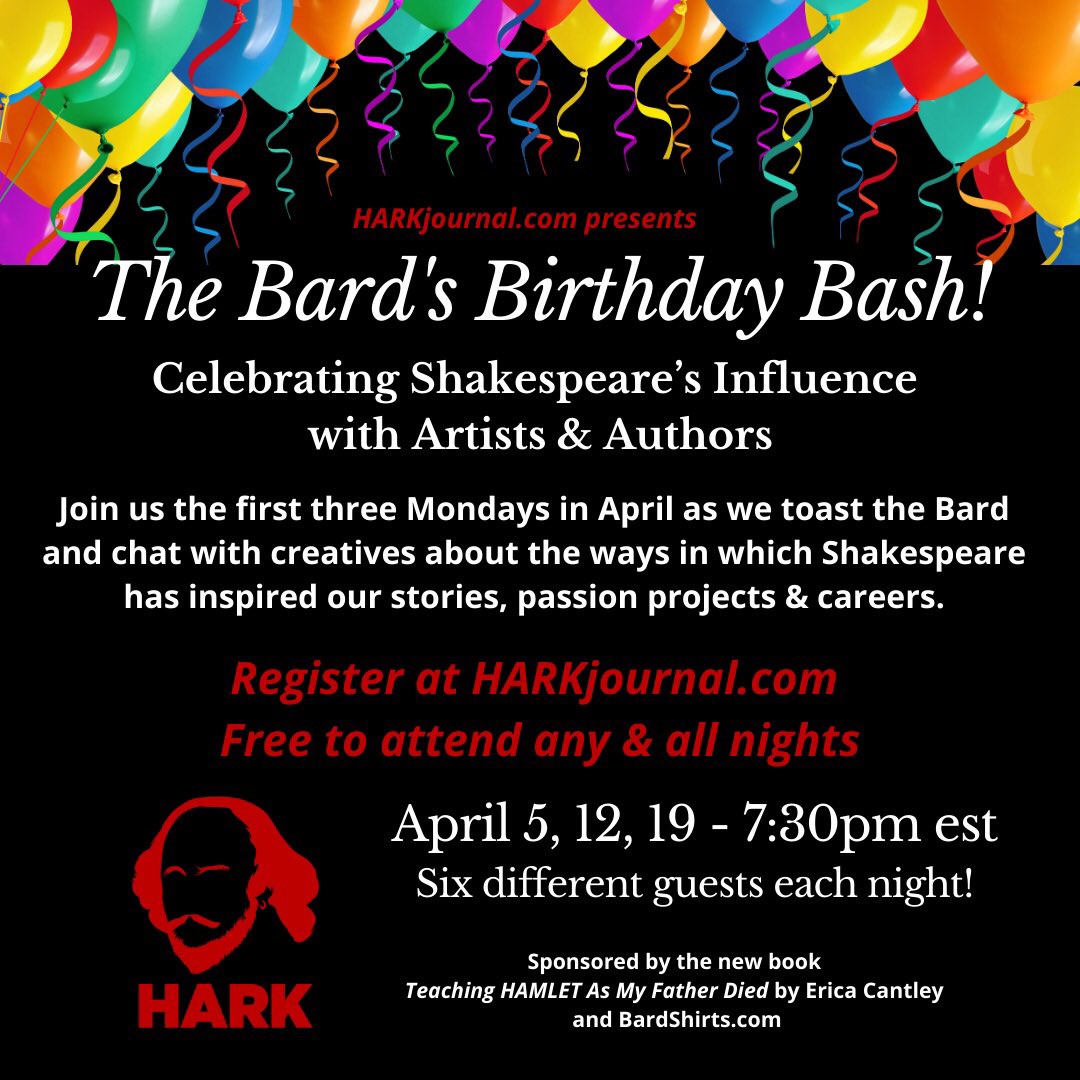 container_globe's tweet photo. Hey Shakesnerds, on Monday April 5th at 7:30pm EST I'll be on a panel with some great Shakespeare professionals from theater and academia. Free to attend but you'll need to pre-register now at https://t.co/Nd0wcTQNvN to get zoom link! - see you Monday night! #bardsbirthdaybash https://t.co/rD0TVyeV0E