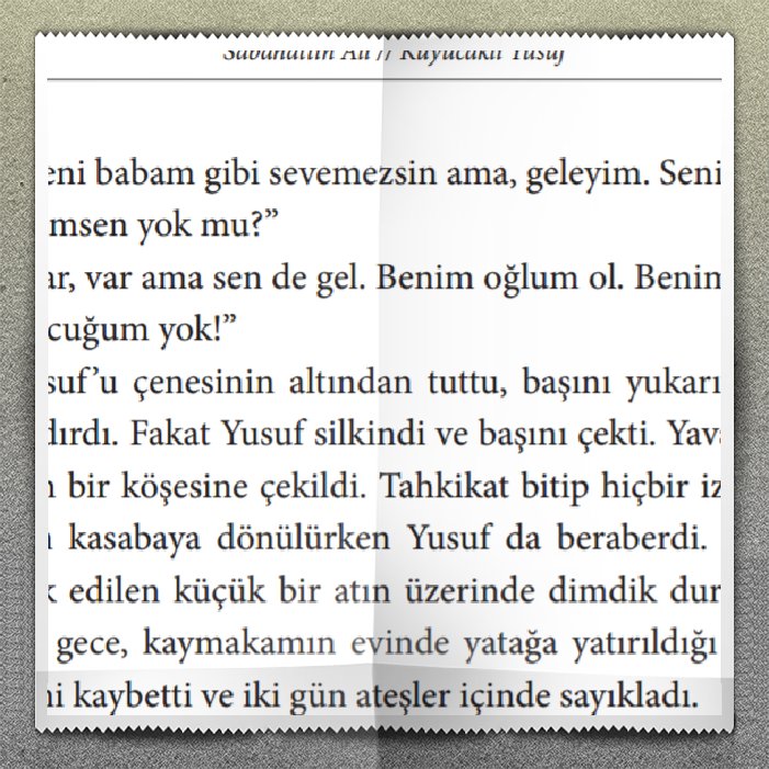 Cesedinin cebinden çıkan 
yeşil mürekkepli dolmakalem ile 
şöyle yazmış Kuyucaklı Yusuf'u
Sabahattin Ali...

Anısına saygıyla.
